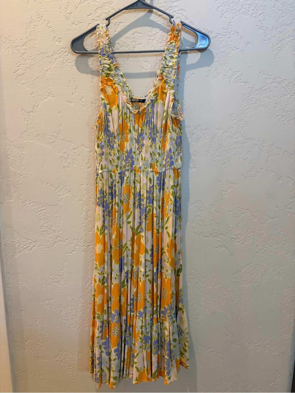 Sunlit Floral Maxi Dress with Smocked Bodice
